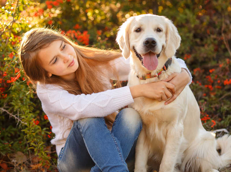 girl and her dog