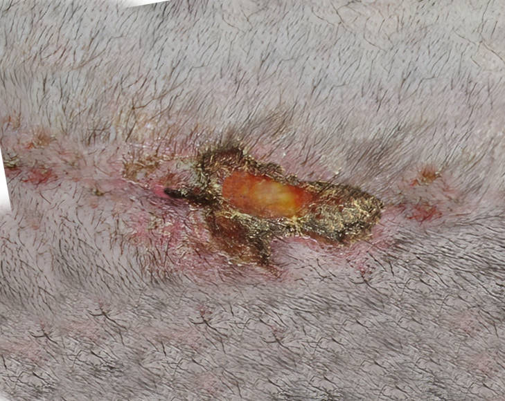 incision infection picture showing underlying tissue