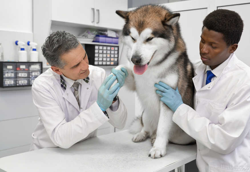 paw inspection at the vet